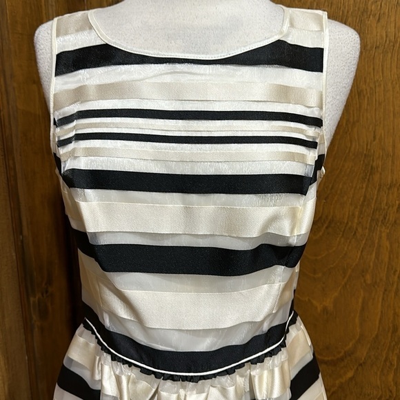 Banana Republic Striped Organza Overlay Dress Size 10 - EUC - Picture 2 of 6